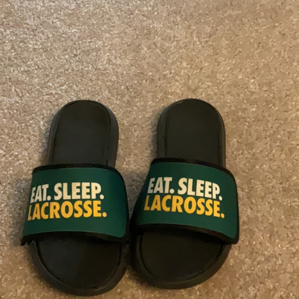 Unisex Lacrosse Slide Sandals - Green, Black, Yellow
